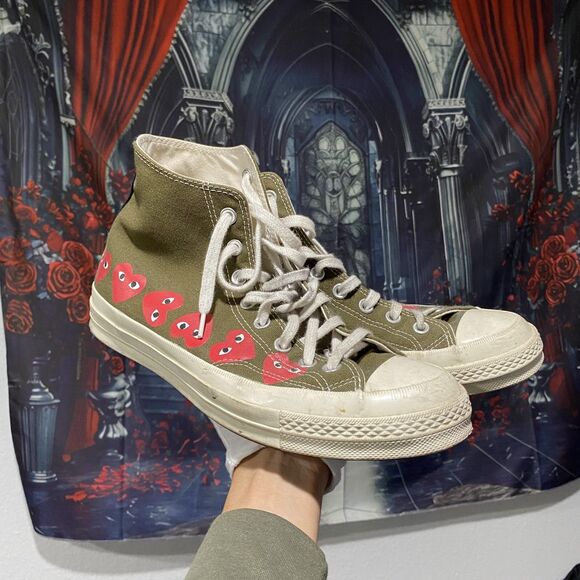 Size 9 - Converse Comme des Garçons Play x Chuck 70 Top High Multi Heart - Picture 1 of 7